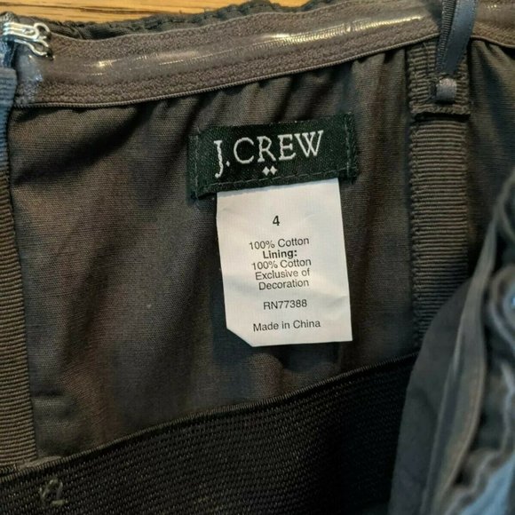 J.Crew Strapless Gray Ginny Rugby Lined Dress Sz 4 - Picture 3 of 6